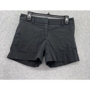 Express Women's Solid Black Cuffed Shorts Size 4 Cotton Blend Belt loops